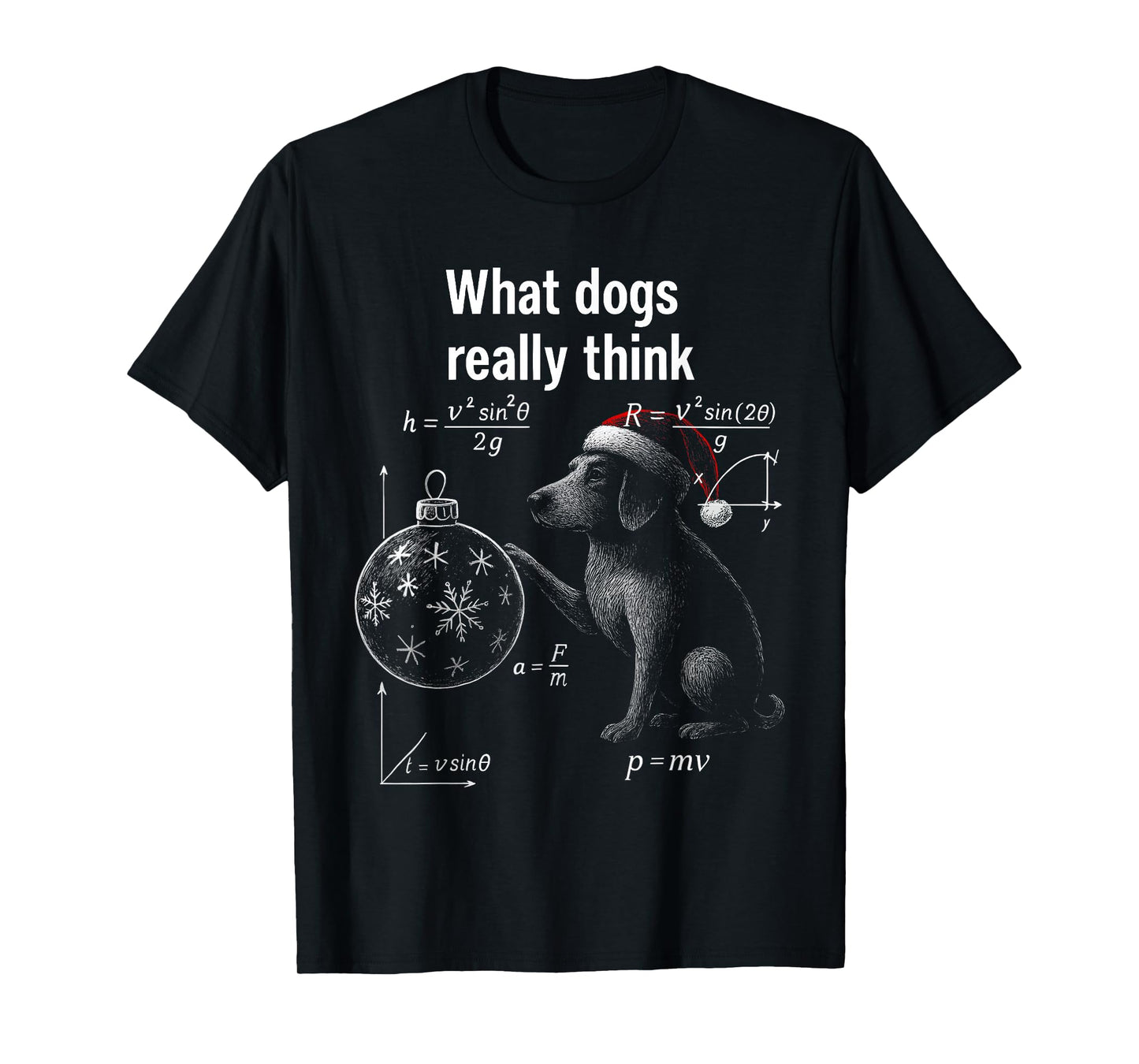 Funny Tennessee Dog Physics Science Humor Christmas T-Shirt