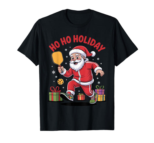 Santa Playing Pickleball Funny Holiday Christmas Xmas Pajama T-Shirt