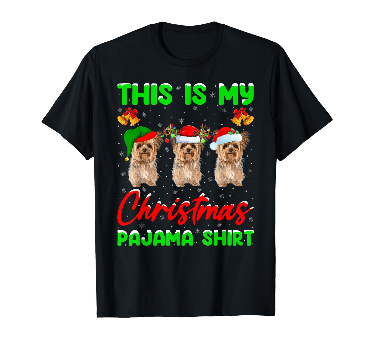 This is My Christmas Pajamas Funny Yorkie Dog Christmas T-Shirt
