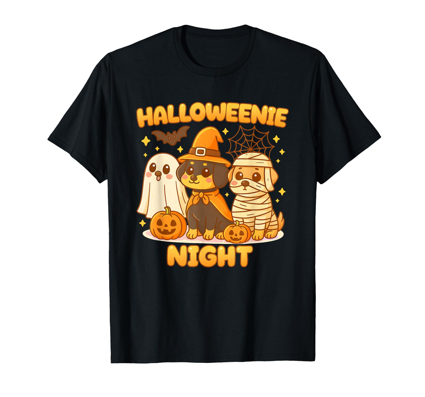 Halloweenie Dachshund Ghost Witch Mummy Funny Halloween Dog T-Shirt