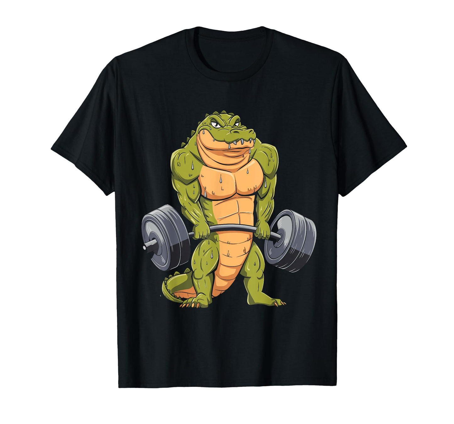 Funny Alligator Weightlifting Deadlift Fitness Gym Barbell T-Shirt
