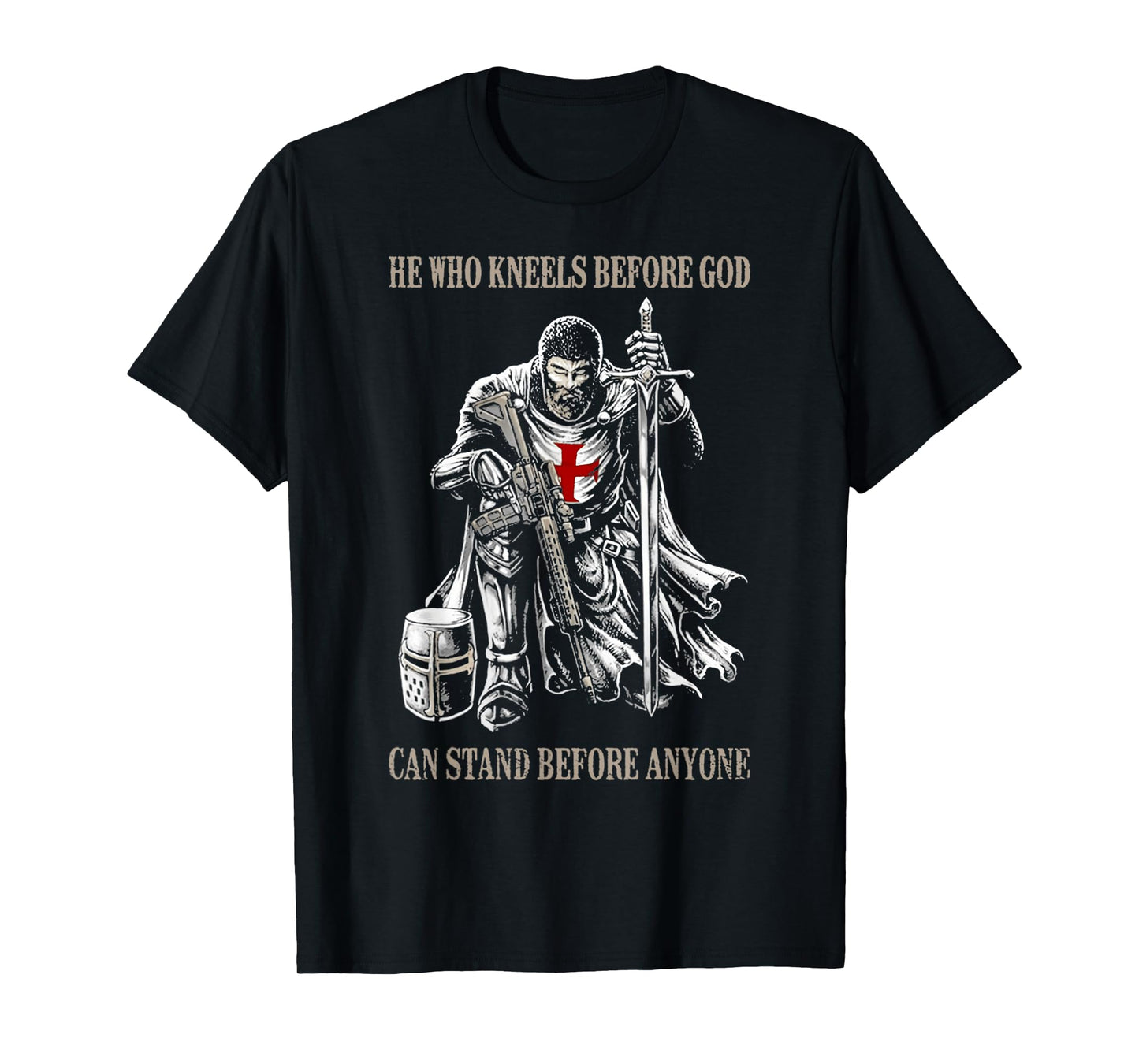 Vintage He Who Kneels Before God Can Stand Before Anyone T-Shirt