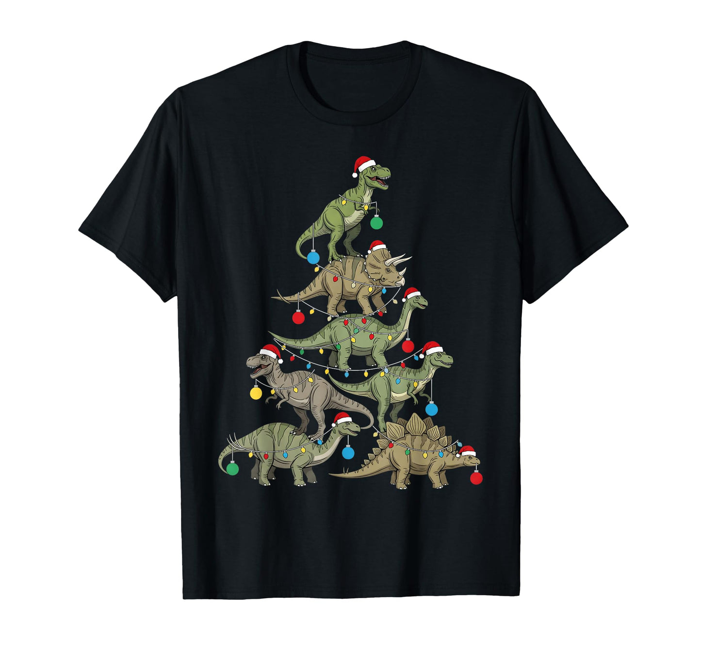 Types of Dinosaurs Christmas Tree Santa Xmas Family Matching T-Shirt