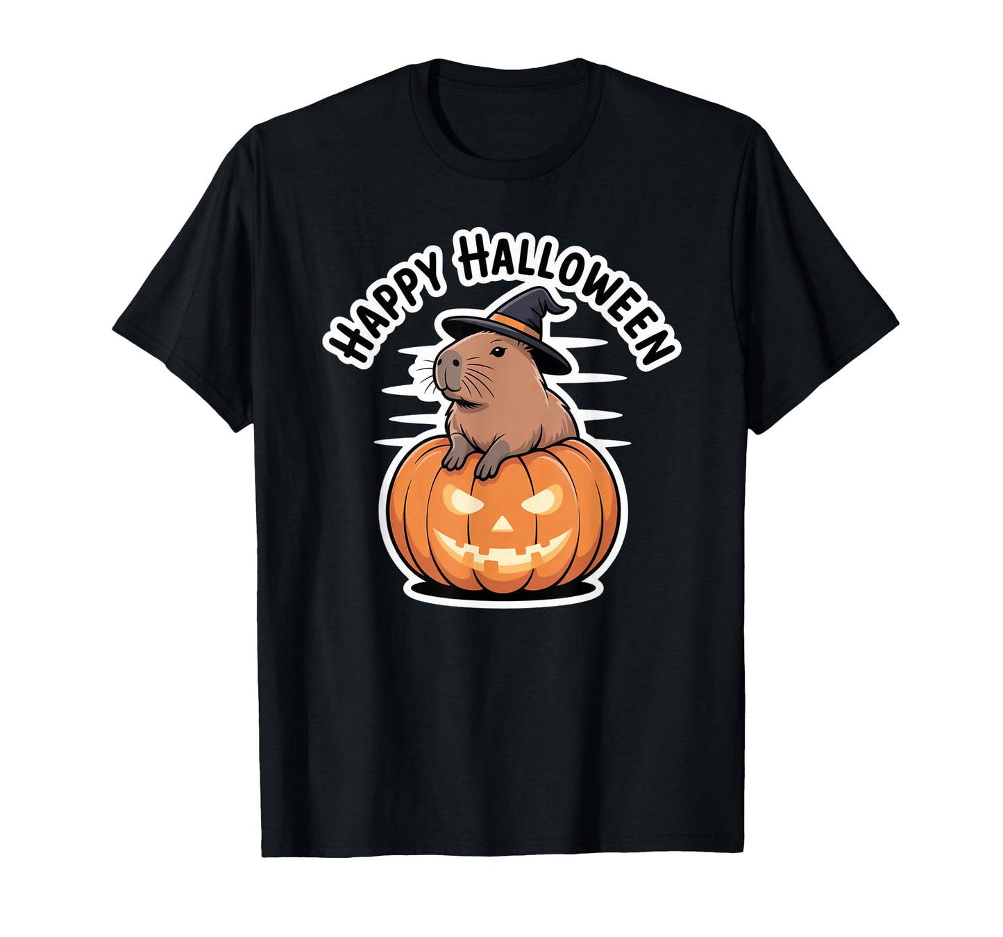 Capybara Witch Hat Happy Halloween Fall T-Shirt
