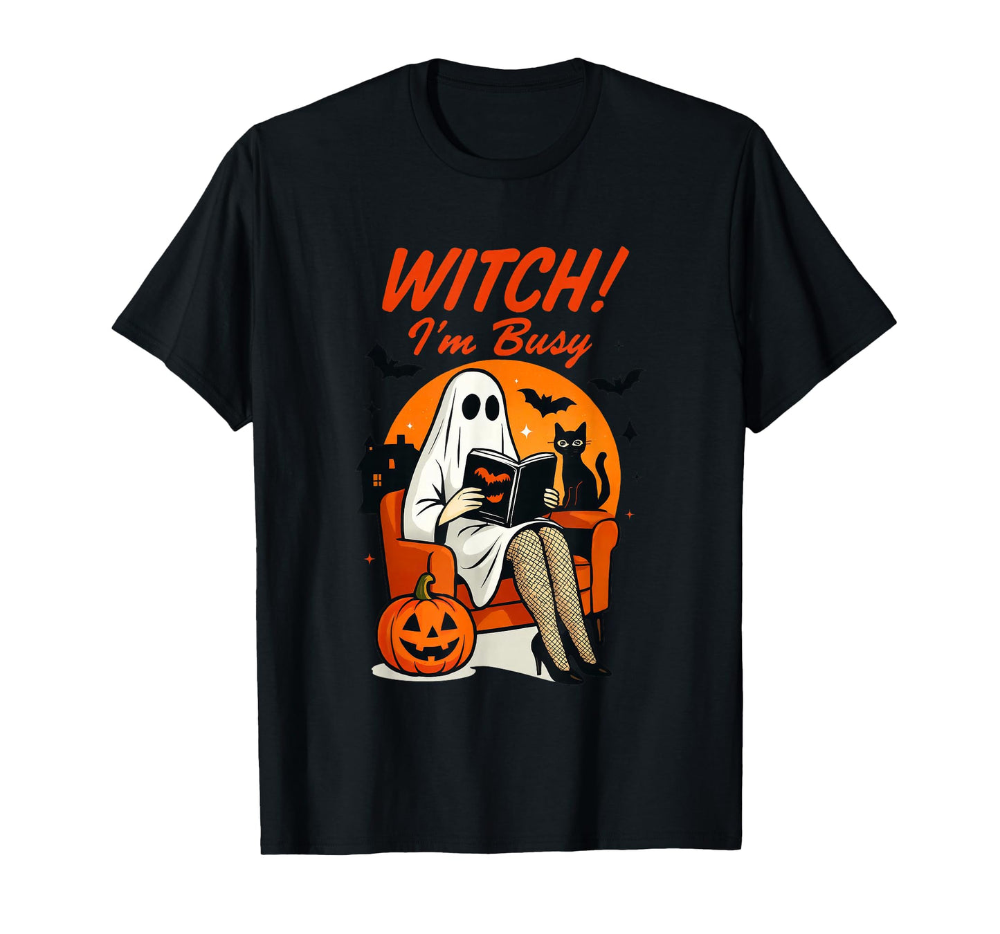 Witch I'm Busy Halloween Ghost Reading Fun T-Shirt