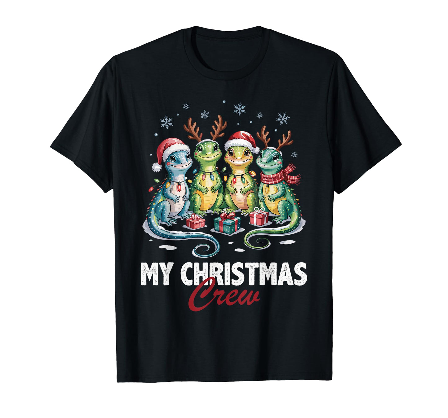 Lizard Christmas Crew Cute Pet Lovers Funny Holiday Pajama T-Shirt