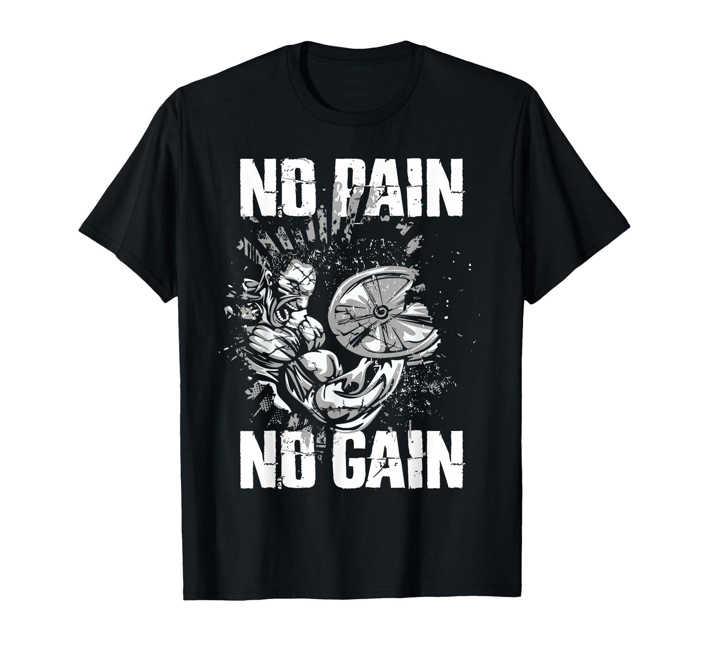 Gym Fitness and Bodybuilding Shirts for Men No Pain No Gain T-Shirt