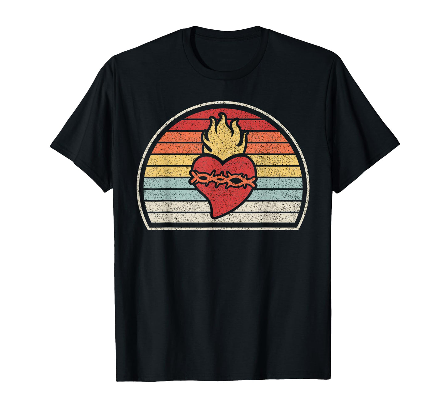 Vintage Retro Sacred Heart Of Jesus Christ Catholic T-Shirt