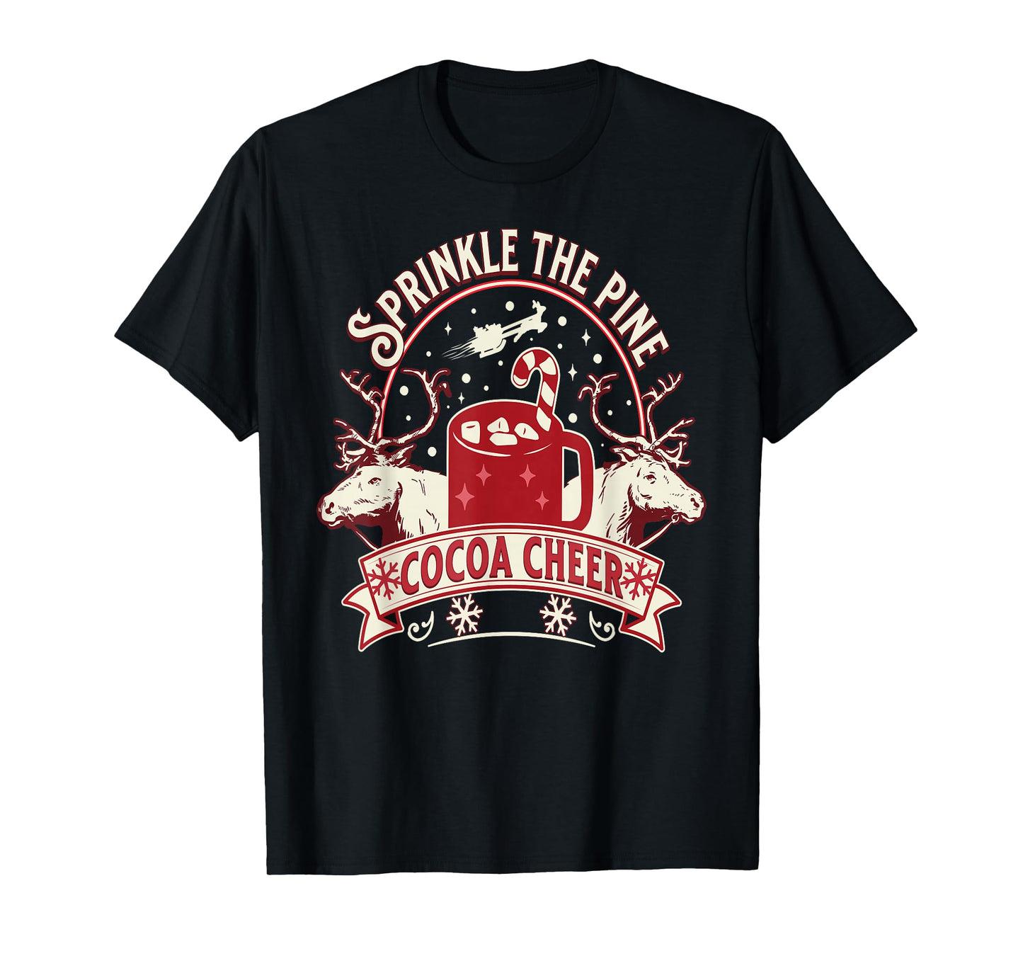 Sprinkle The Pine Cocoa Cheer Retro Holiday Humor T-Shirt