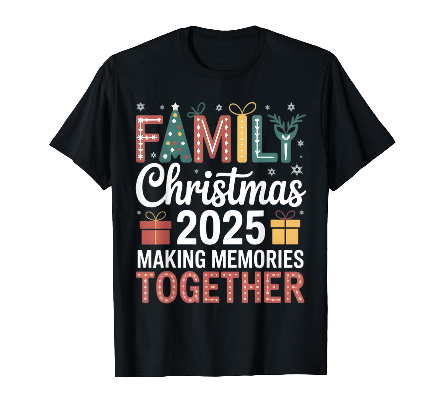 Family Christmas 2025 Matching Squad Santa Elf Funny Xmas T-Shirt