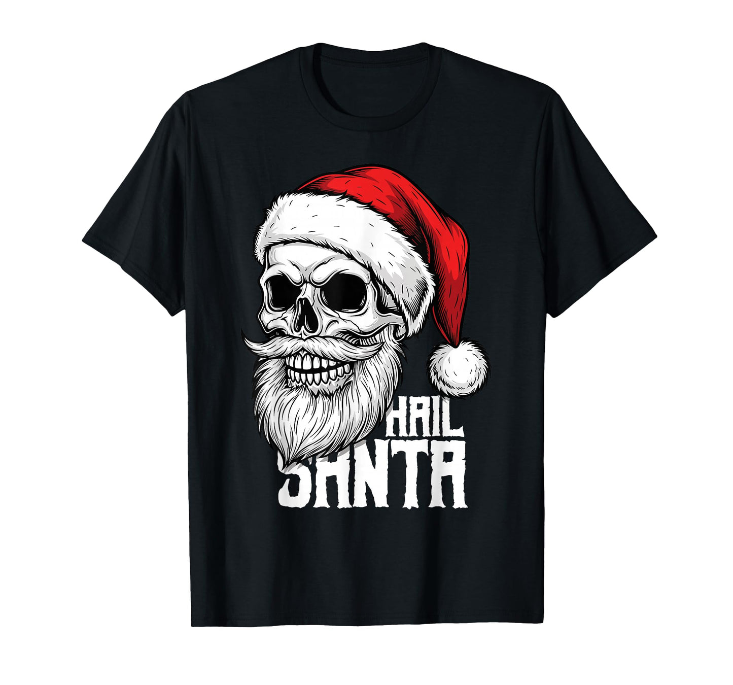 Hail Santa Pagan Happy Solstice Skeleton Gothic Christmas T-Shirt