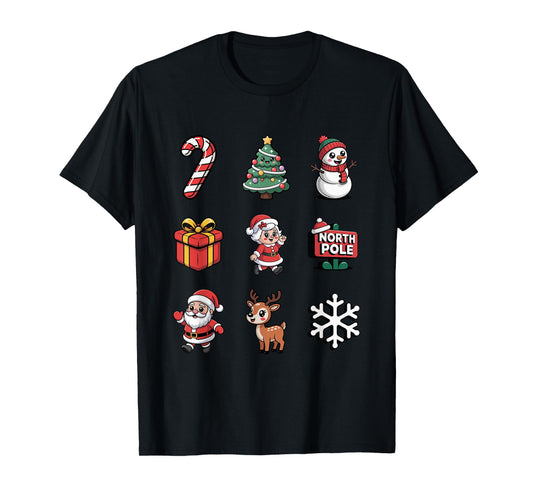 Fun Elf Santa Gingerbread Snowman Holiday T-Shirt