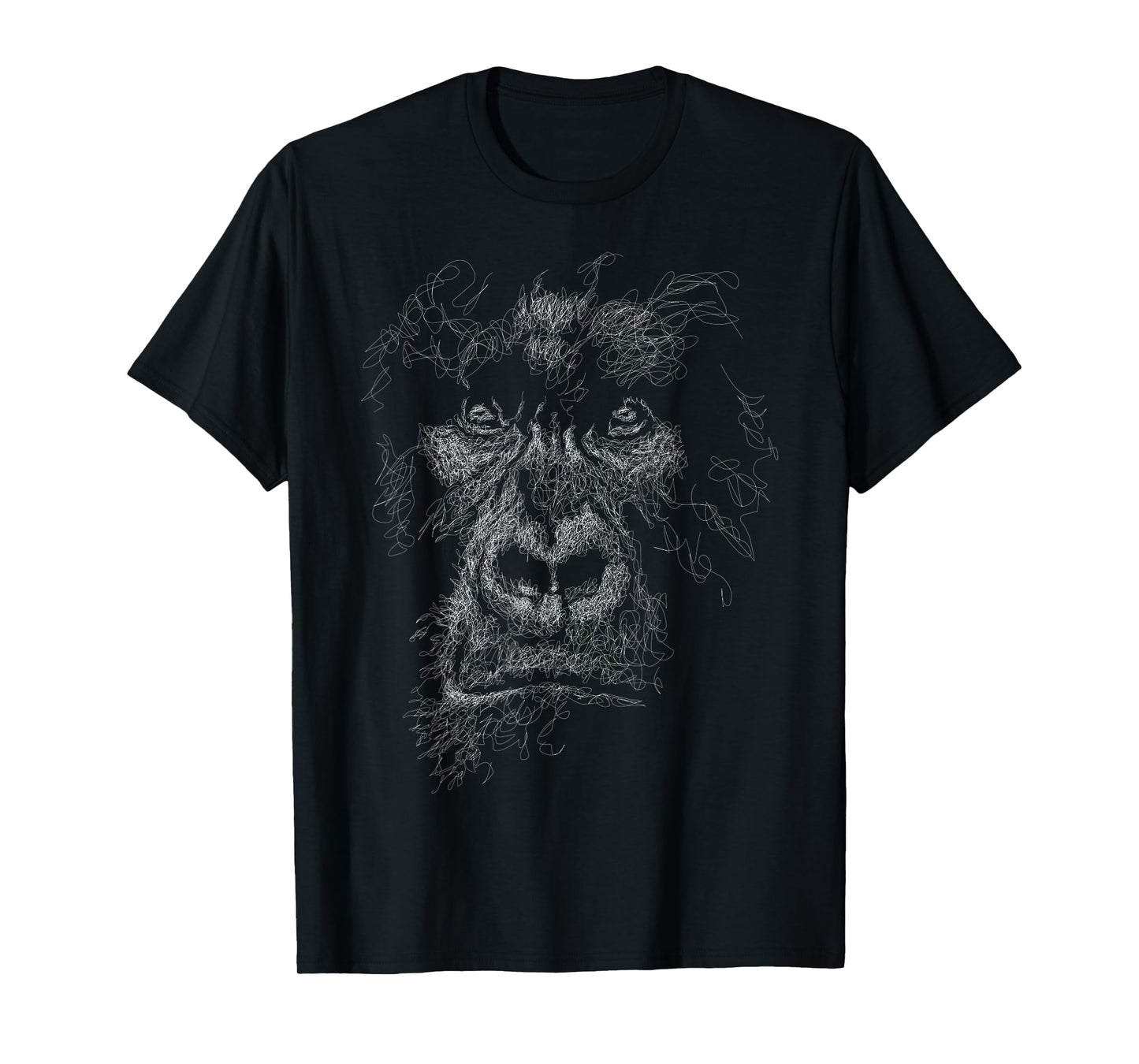 gorilla face scribble art head for lover Silverback animals T-Shirt