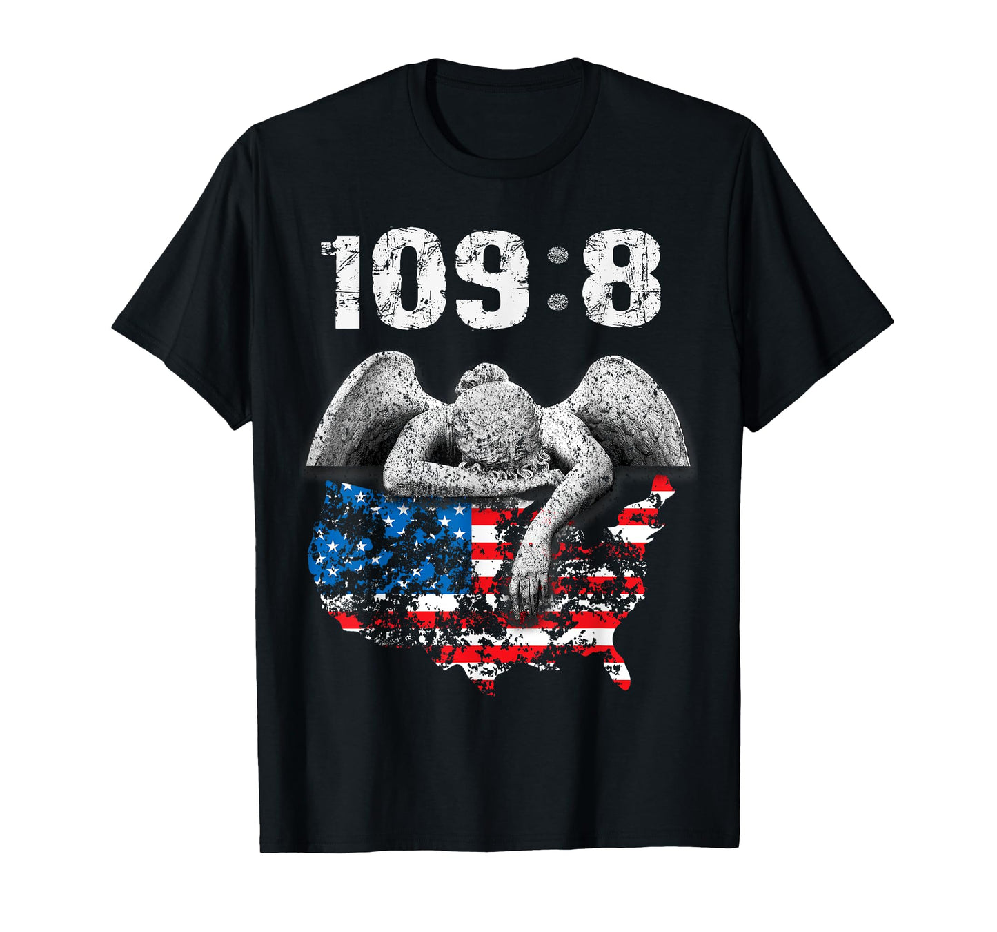 Psalm 109:8 KJV Bible Verse Tee Shirt NIV with Angel and USA
