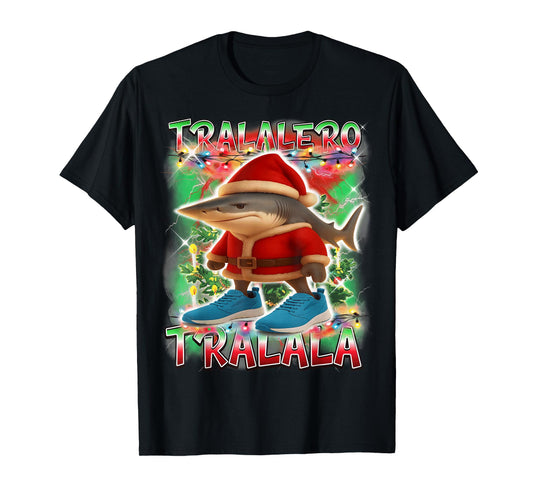 Tralalero Tralala Santa Claus Italian Brainrot Christmas T-Shirt