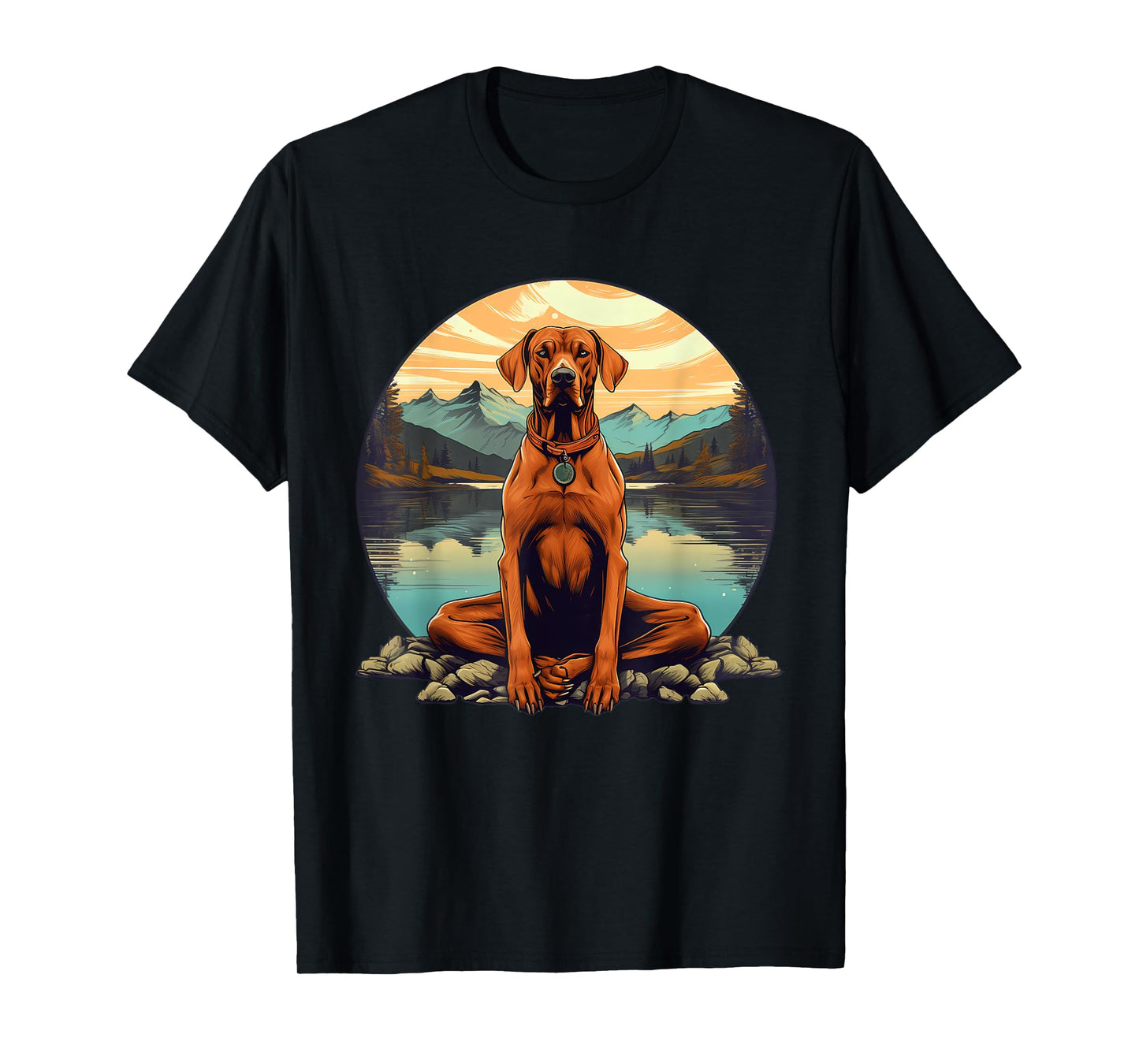 Rhodesian Ridgeback Dog Meditation Yoga Men Women Kids T-Shirt