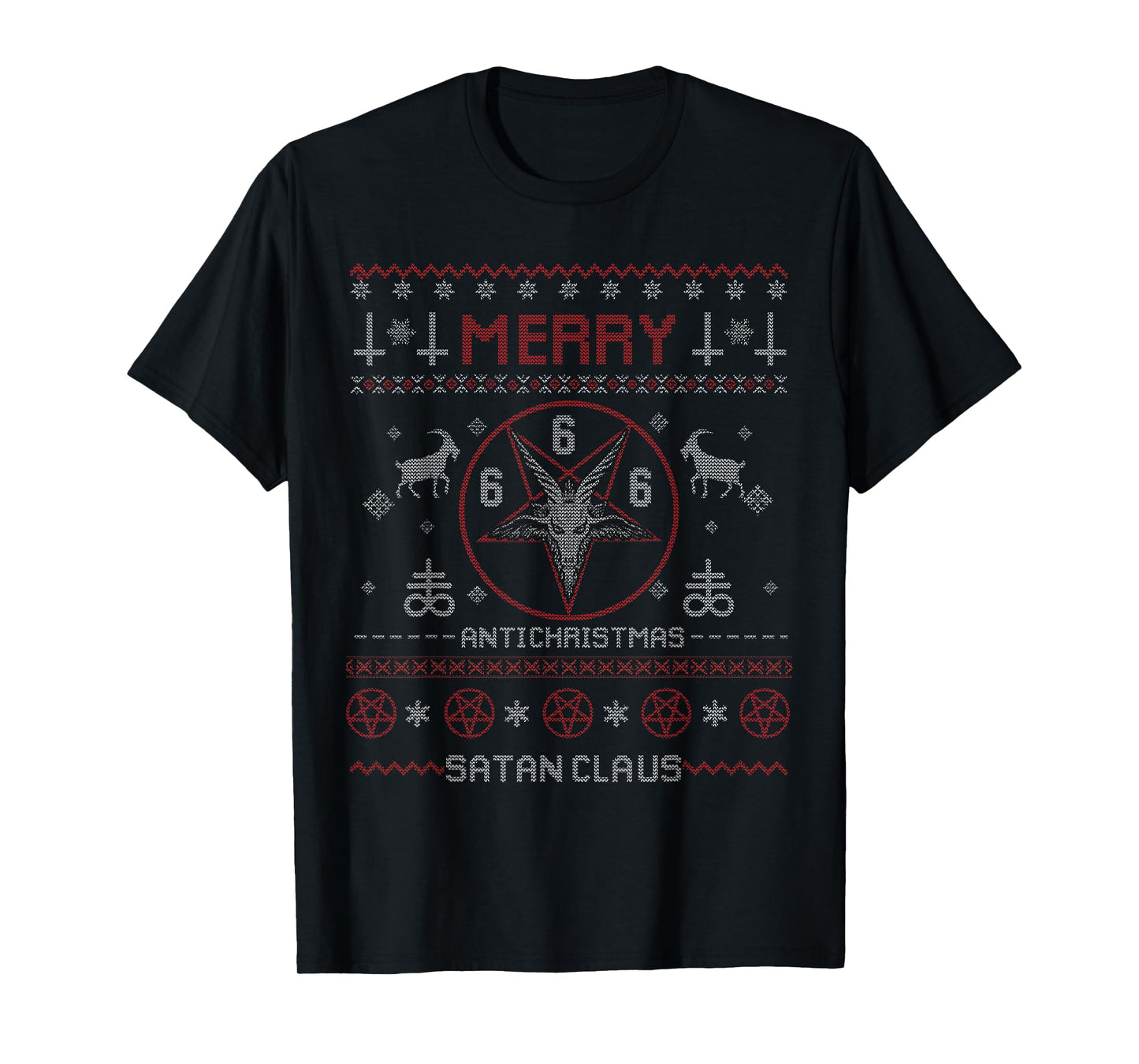Merry Anti Christmas Satan Claus Gothic Ugly Christmas T-Shirt