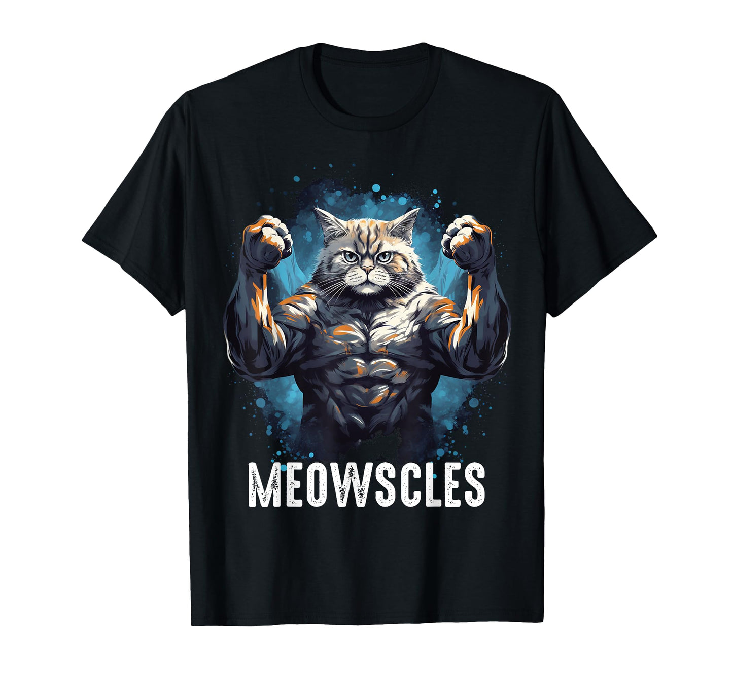 Funny Cat Musculation for Men Gym Weight lifting Cats Lovers T-Shirt
