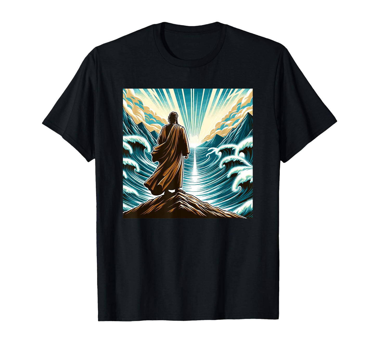 Moses Splitting Red Sea Religious Art History T-Shirt