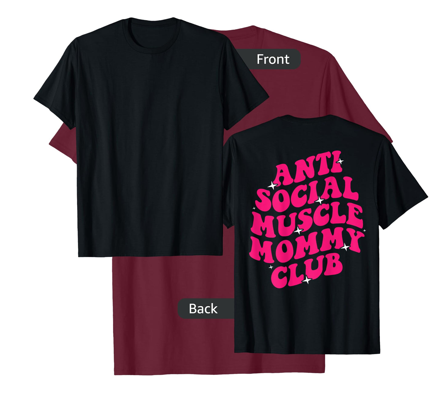 Cute Groovy Anti Social Muscle Mommy Club Gym Mates Funny T-Shirt