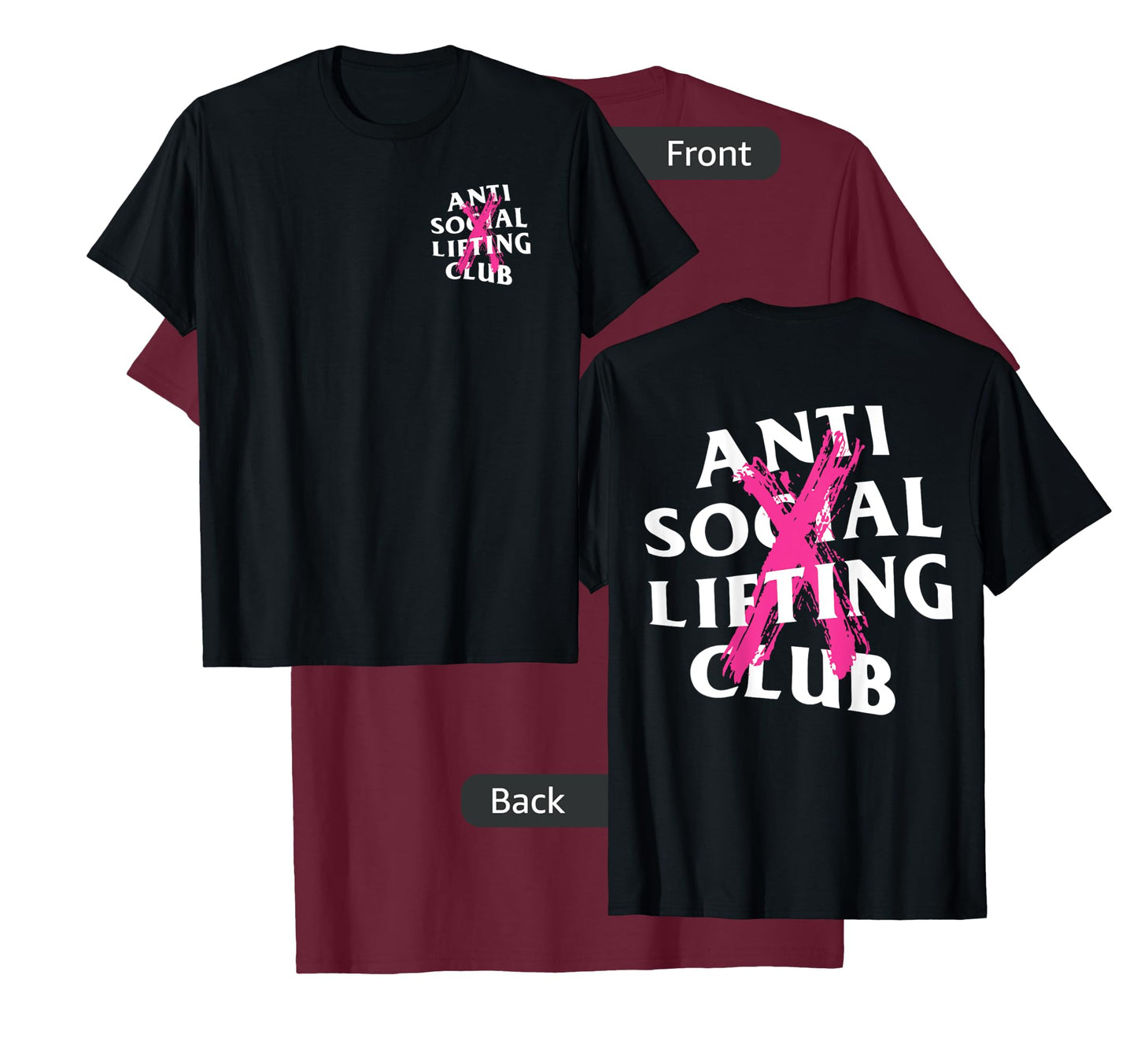 Anti Social Lifting Club: Canceled Pink (Front + Back) T-Shirt