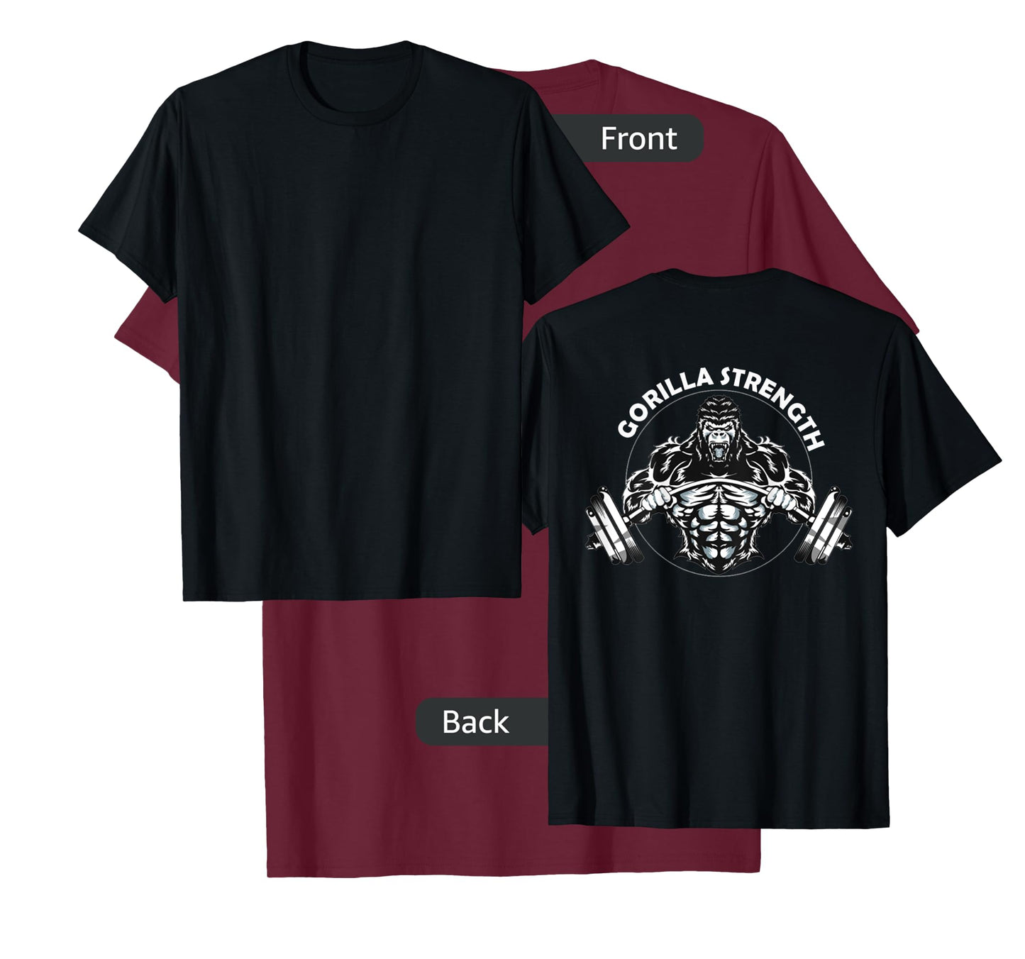 Gym Beast Gorilla Strength Apparel T-Shirt - Men's Classic Gym T-Shirt - Black - Small - Short Sleeve - Crew Neck - Classic Fit - Imported