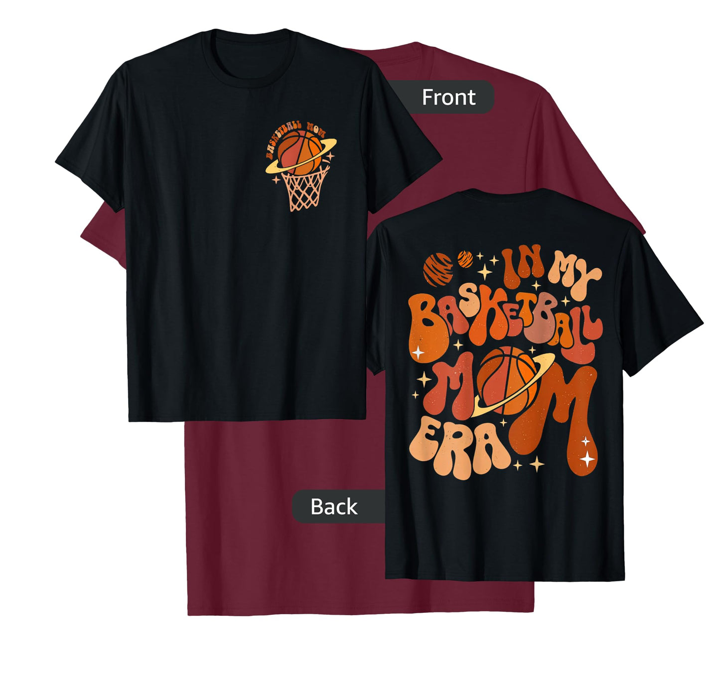 In My Basketball Mom Era Basketball Mama (On Pocket & Back) T-Shirt
