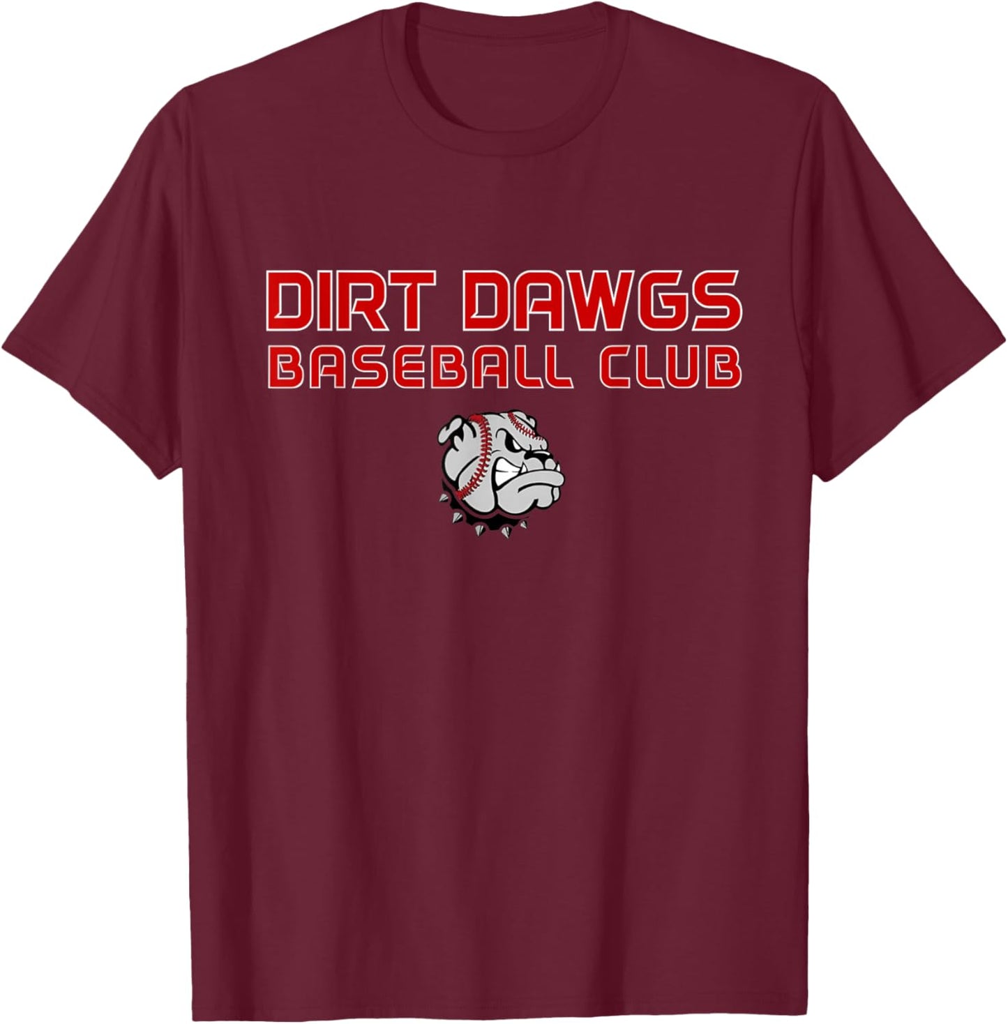 Dirt Dawgs Baseball Club T-Shirt - T-Shirt | Maroon