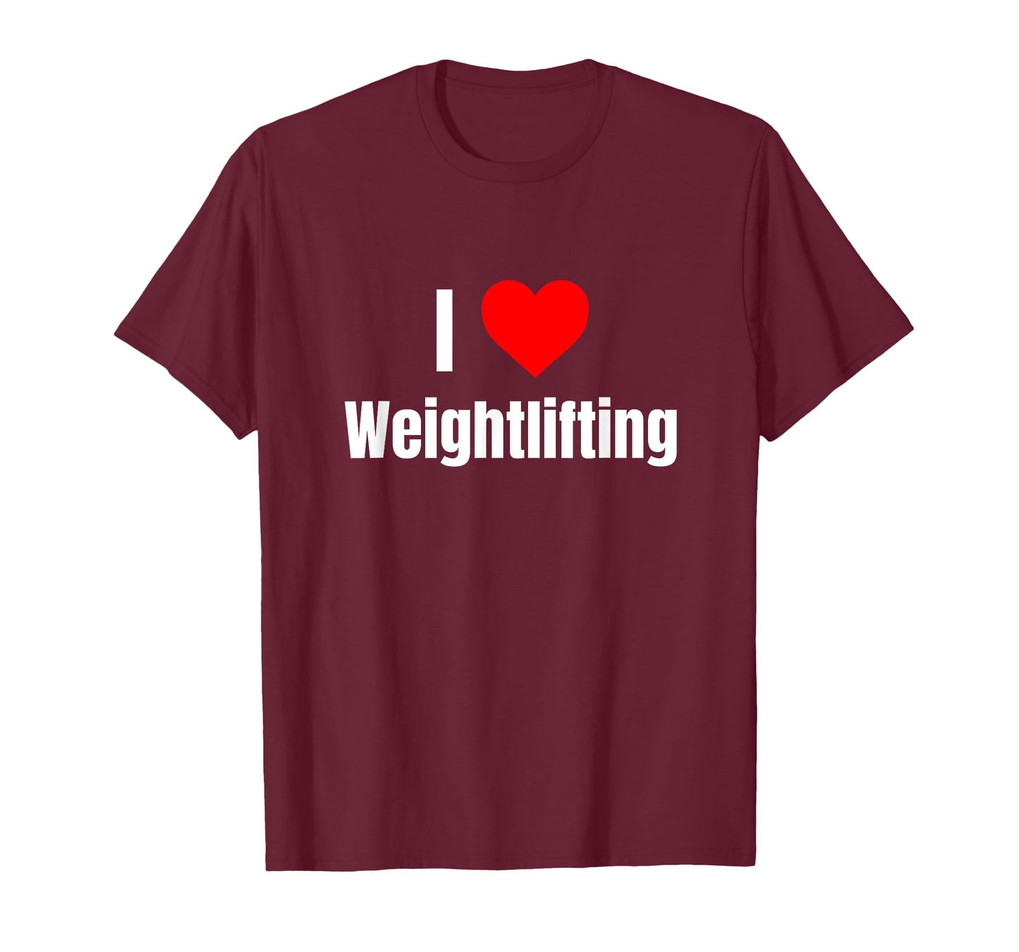 I Love Weightlifting Heart Gifts Men Women Apparel Clothes T-Shirt