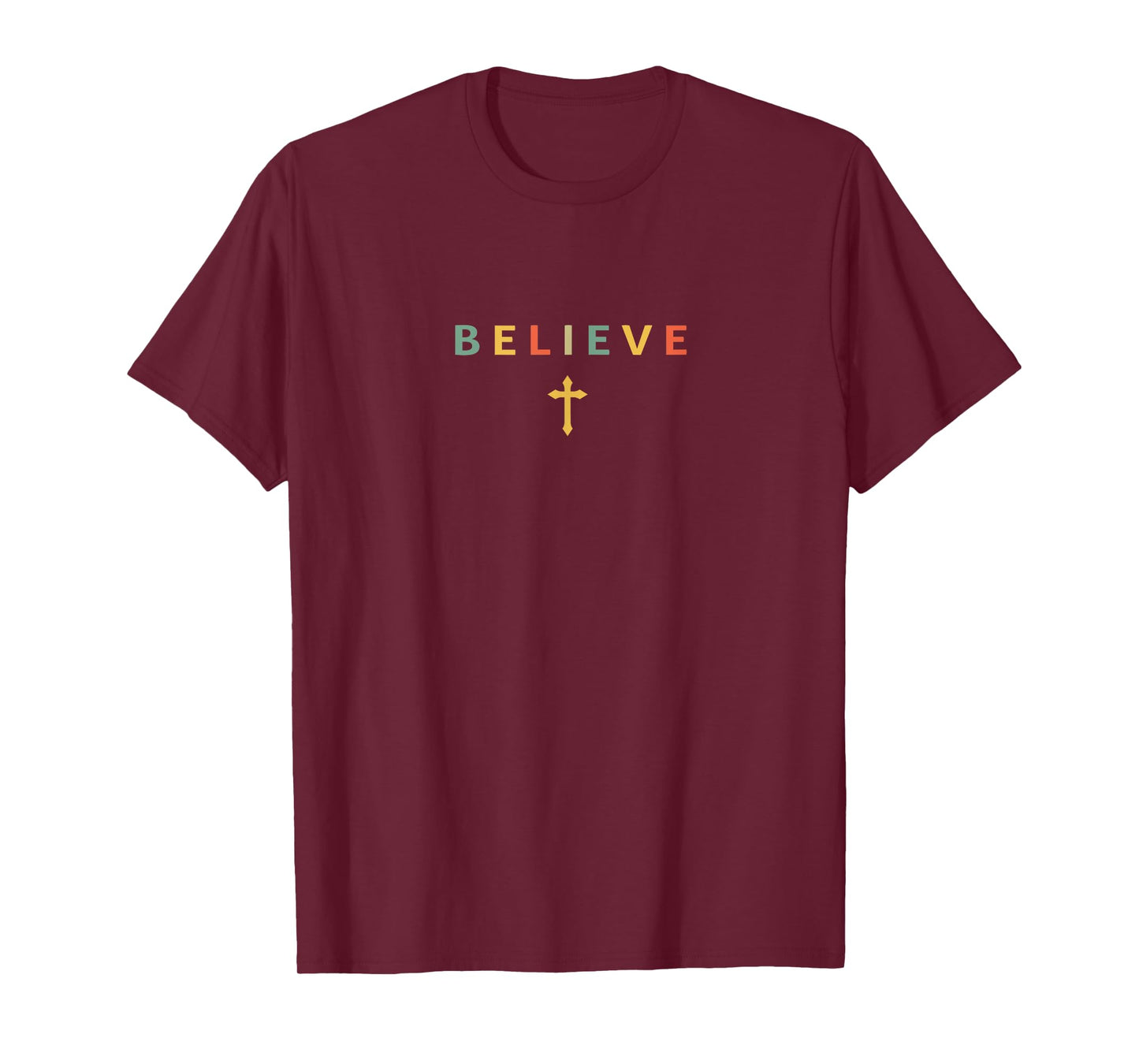 Believe Christian Jesus Christ Cross Vintage T-Shirt