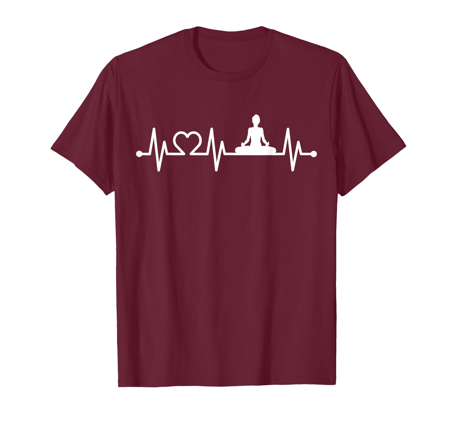 EKG Heartbeat Yoga with Heart Lotus Seat Padmasana Pulse T-Shirt