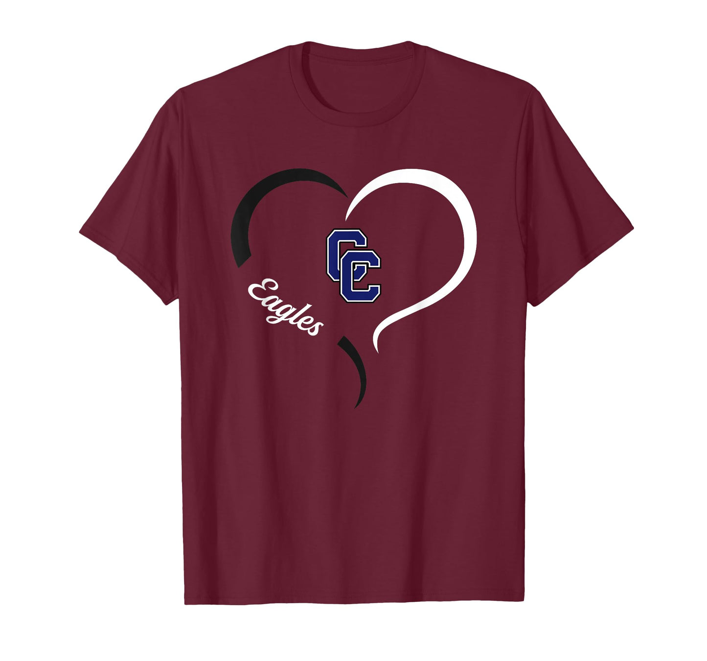 Cedar Creek Eagles Logo Half Heart Slogan HS T-Shirt