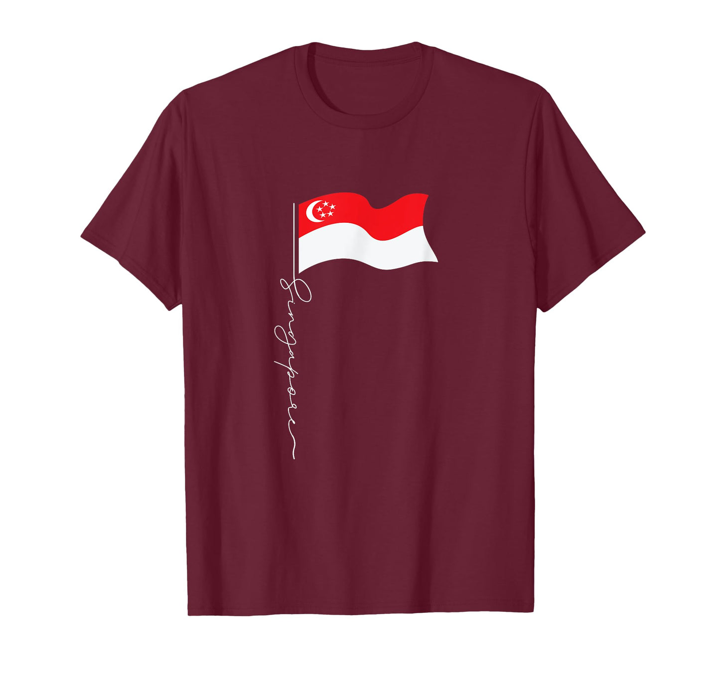 Singapore Signature Flag Pole - Patriotic Singaporean Flag T-Shirt