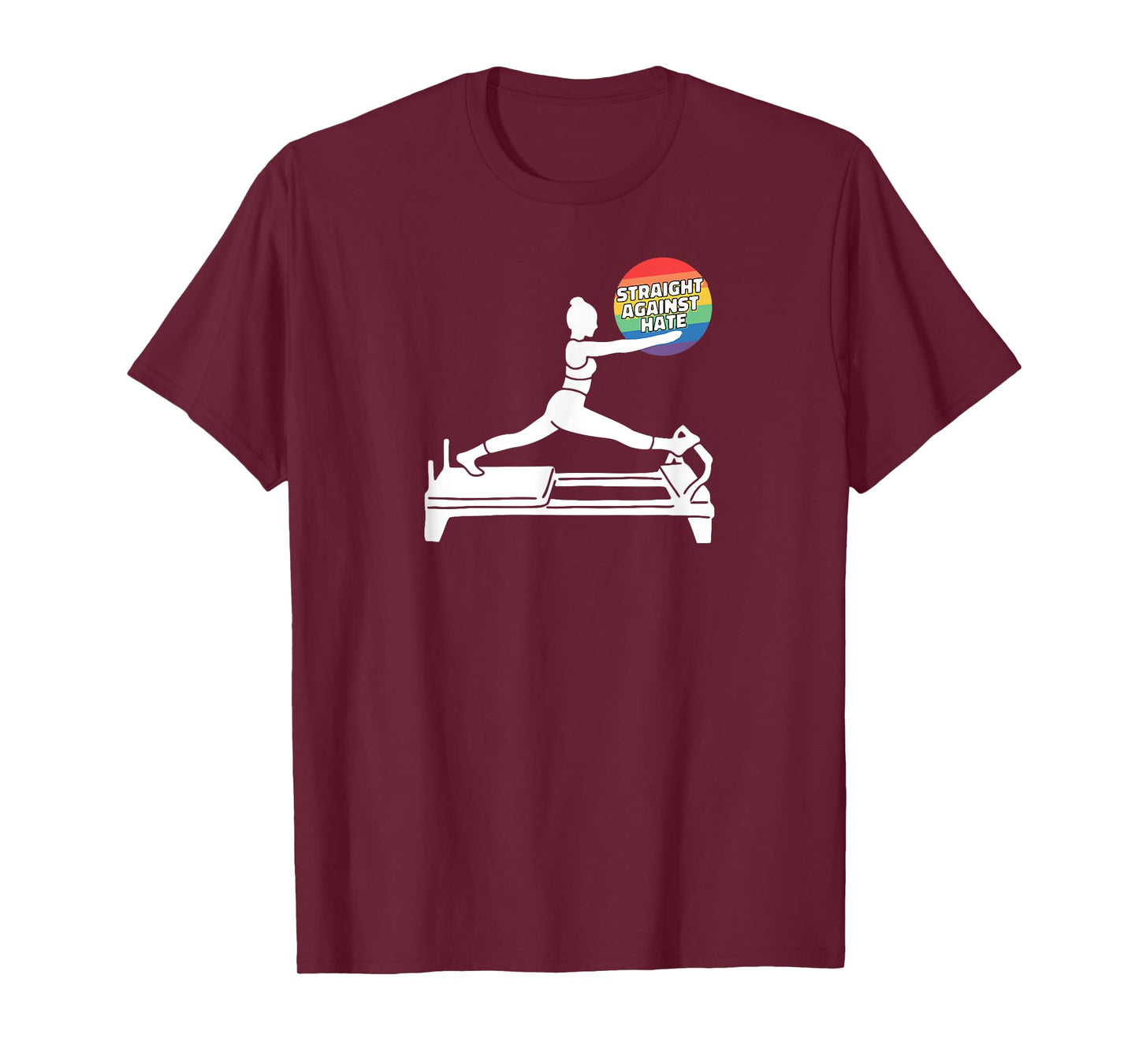 Funny Reformer Pilates with LGBT rainbow flag T-Shirt
