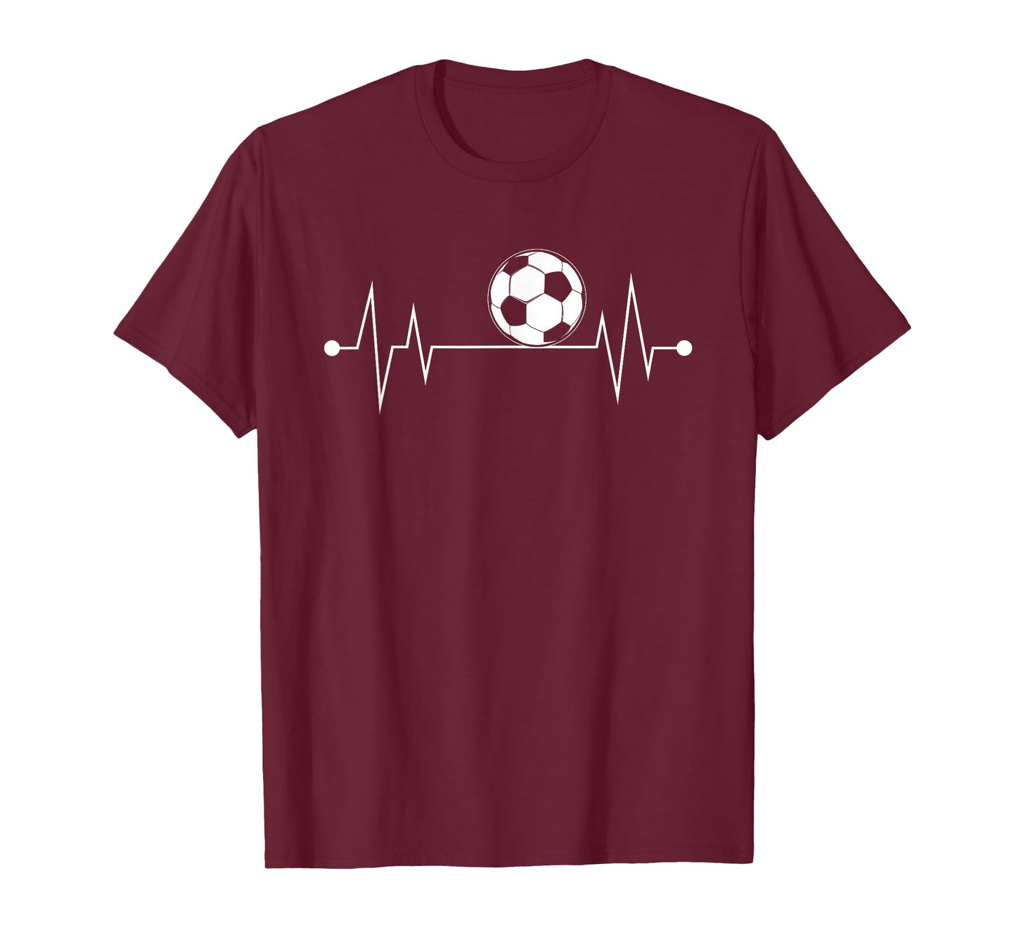 Heartbeat Soccer Ball Funny EKG Football Gift Men Women Kids T-Shirt