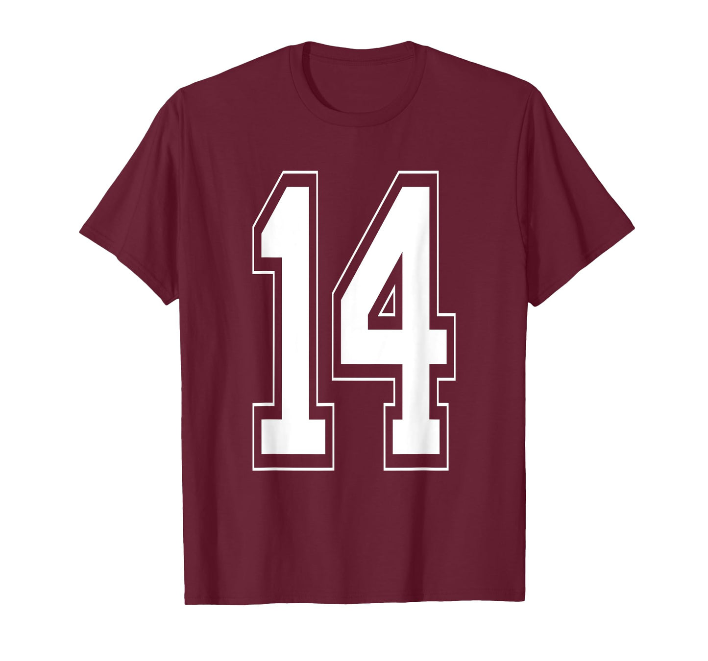 Number 14 TShirt Baseball Football Soccer Numbered Jersey T-Shirt