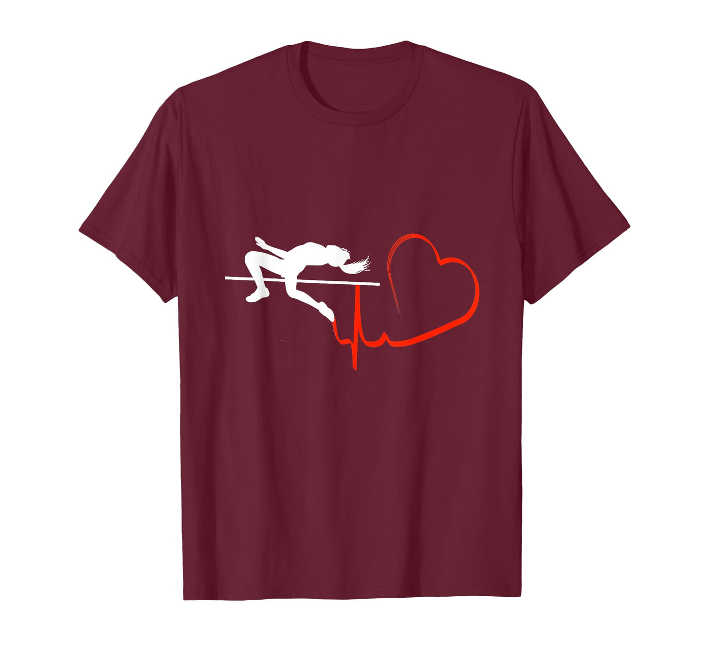 High Jump Girl Heartbeat Funny Track & Field Athletics T-Shirt