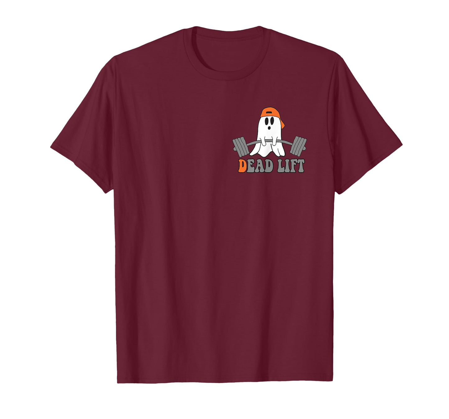 Ghost Dead Lift Halloween, Funny Ghost Gym Graphic Pocket T-Shirt