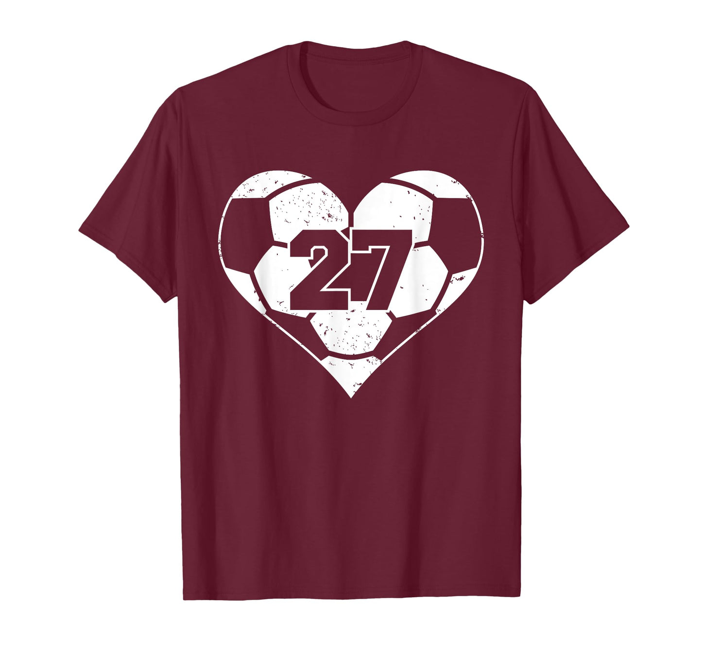 Soccer Number 27 Jersey Funny Soccer Heart Game Day T-Shirt