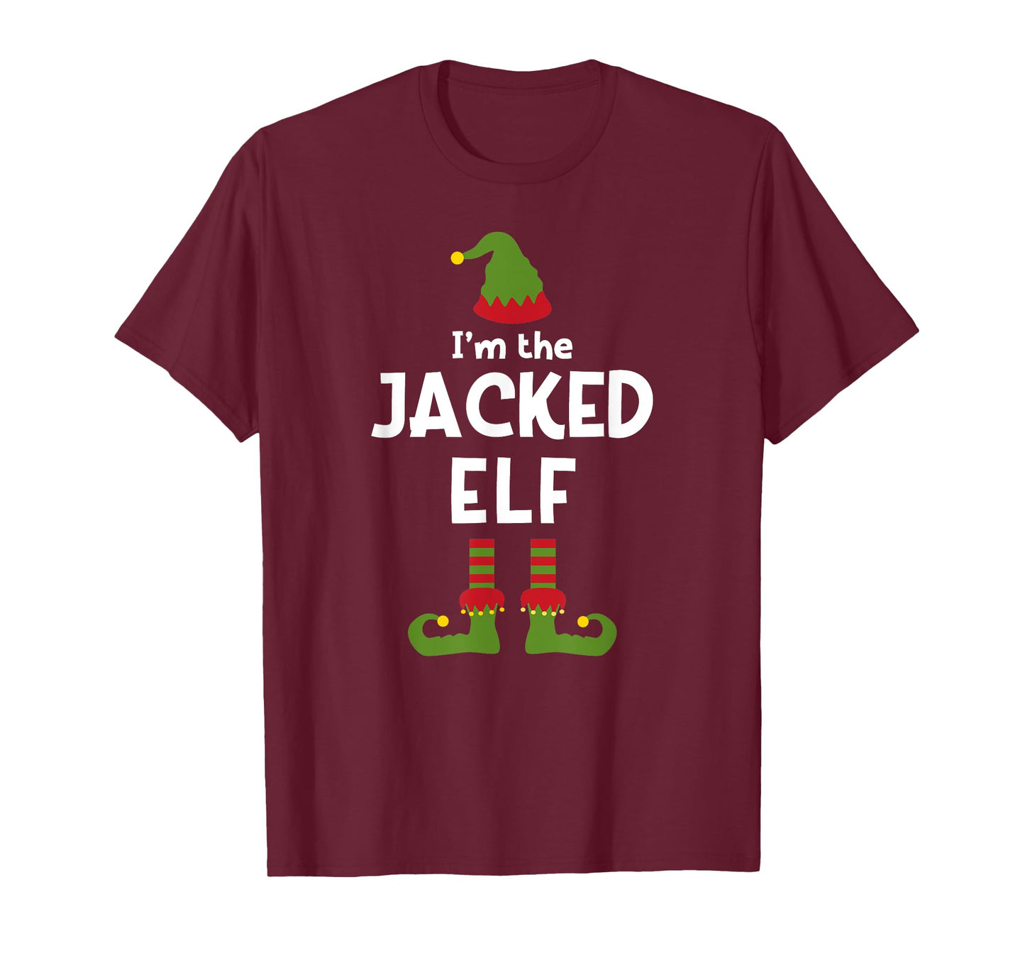 Fitness Elf T-shirt Weight Lifting Christmas Party Pajamas T-Shirt