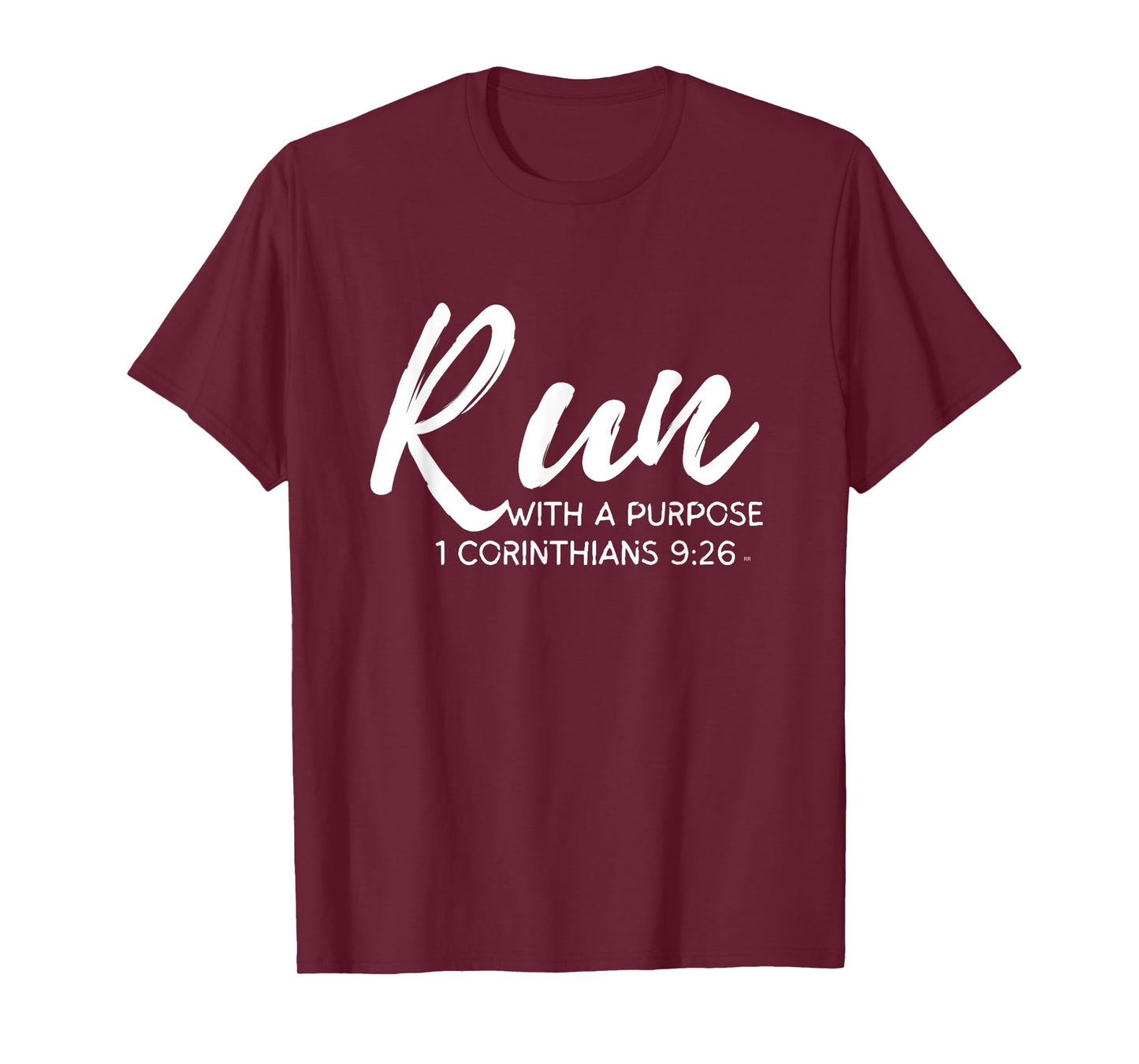 Christian Runner RUN WITH A PURPOSE Running Gear Gift Quote T-Shirt