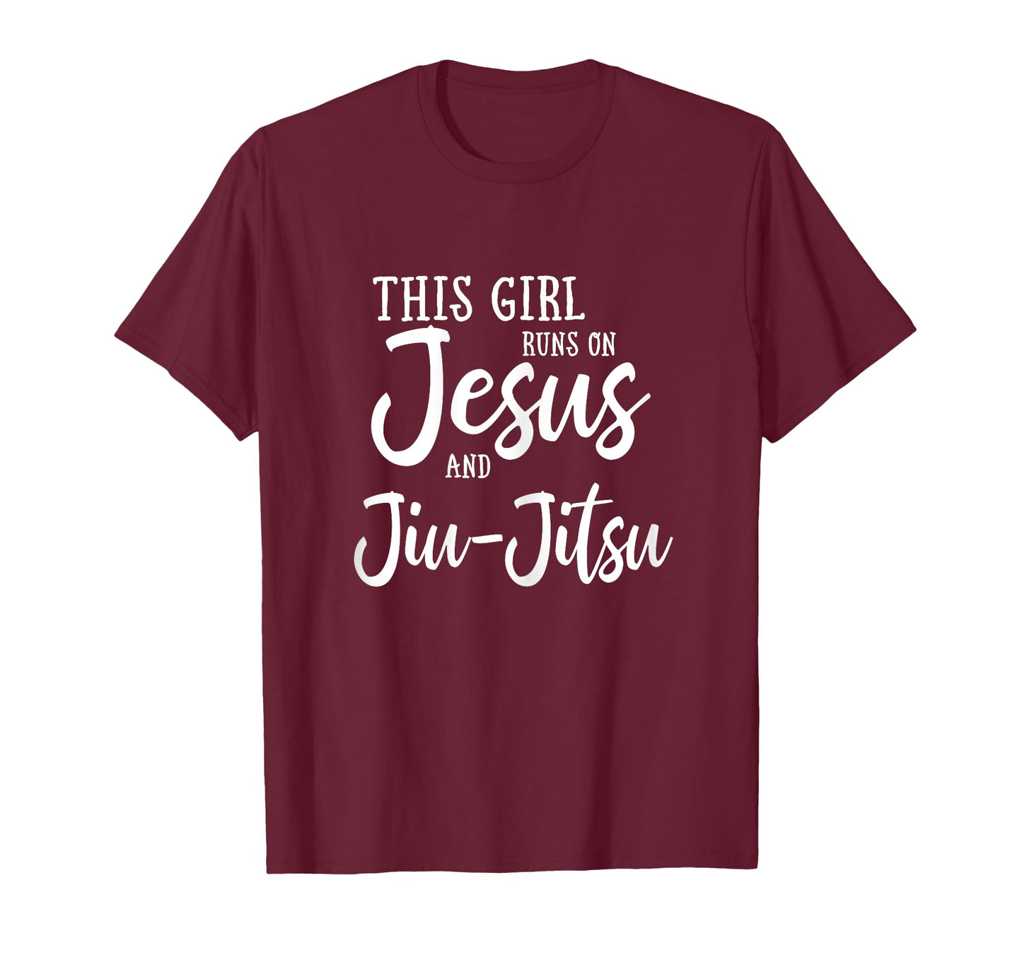 This Girl Runs On Jesus And Jiu Jitsu Christian Gift T-Shirt