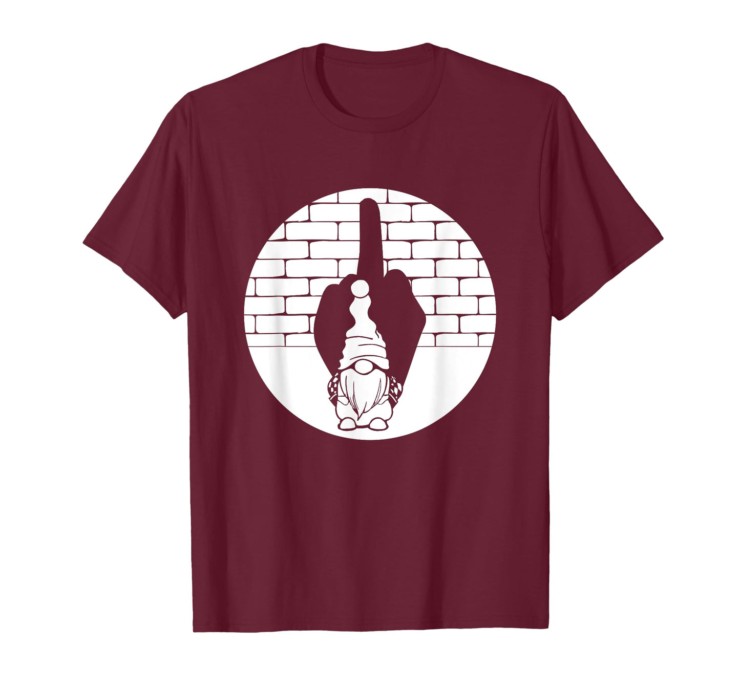 Funny Gnome Shadow Hand Middle Finger Sign The Finger Gnome T-Shirt