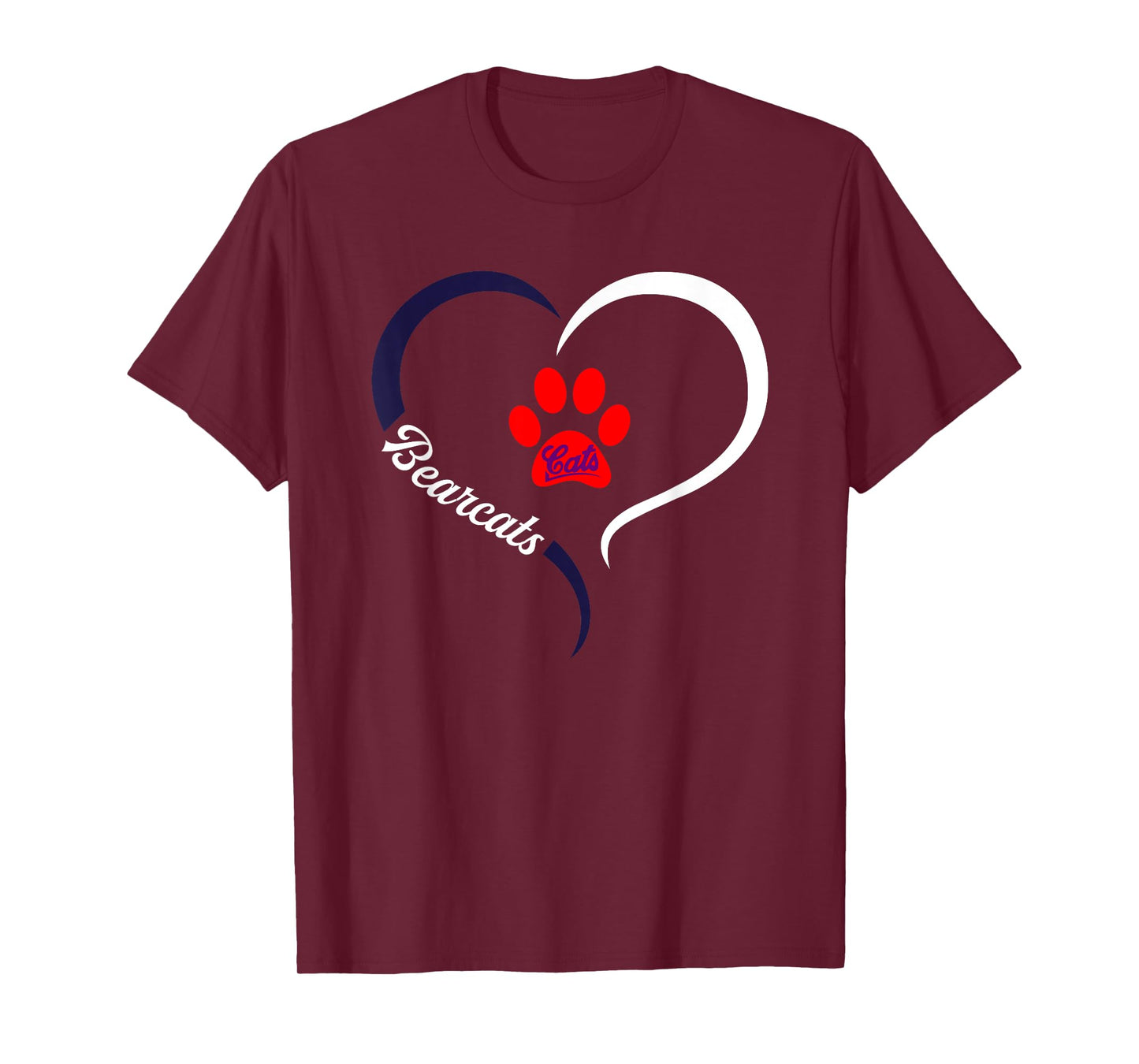 Huntingdon Area Bearcats Logo Half Heart Slogan HS T-Shirt