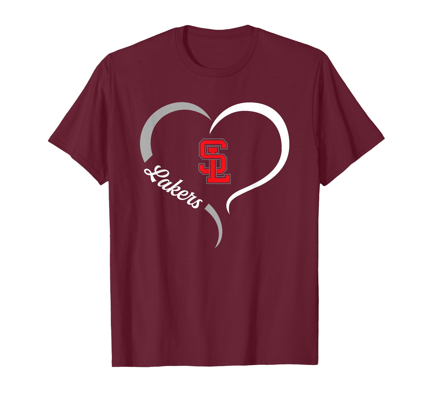 Spring Lake Lakers Logo Half Heart Slogan HS T-Shirt