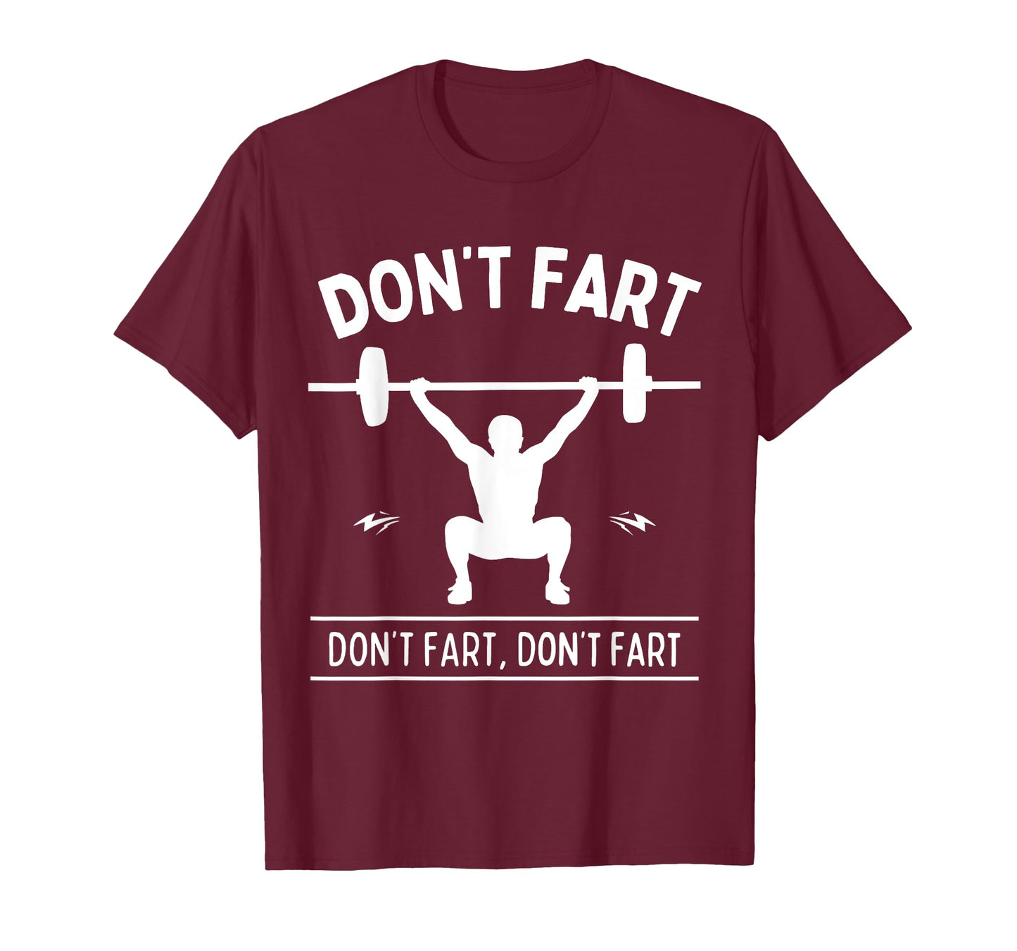 Funny Fitness Workout Apparel Don't Fart T-Shirt Black Men's Gym Humorous Workout T-Shirt Small