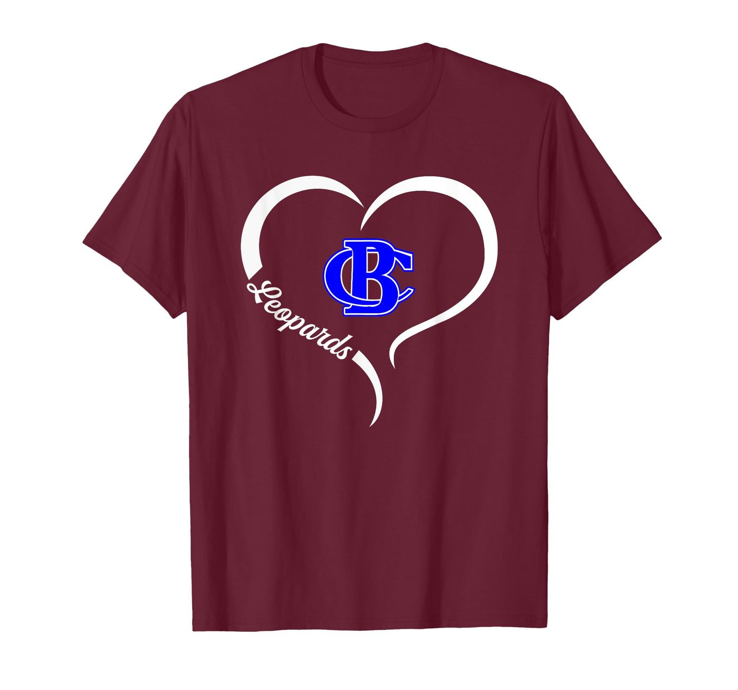 Banks County Leopards Logo Half Heart Slogan HS T-Shirt