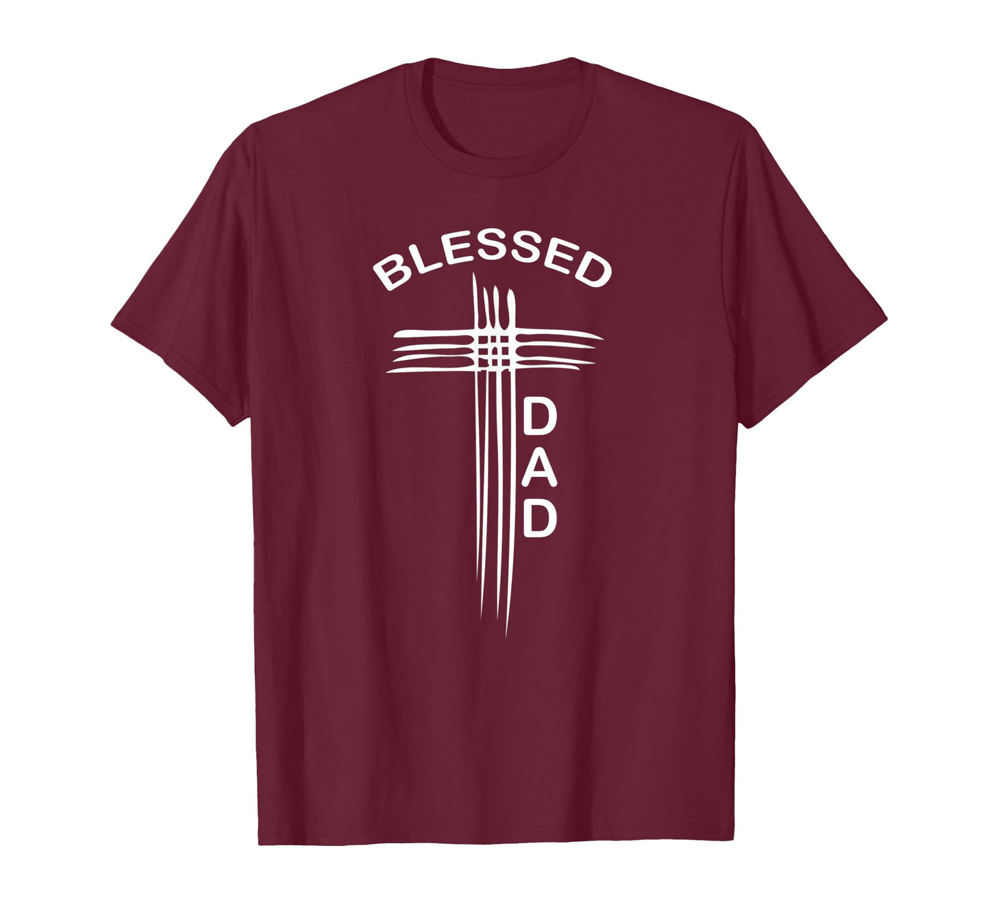 Mens Blessed Dad Christian Cross Religious T-Shirt