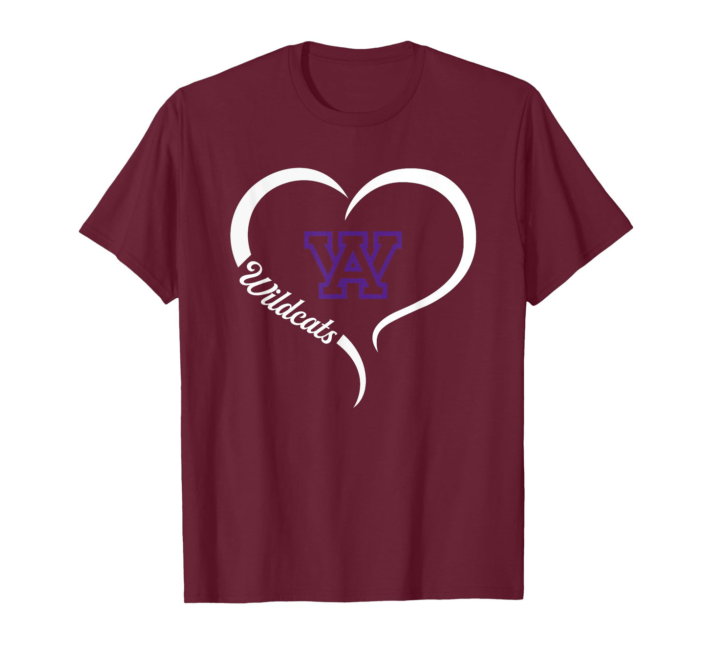 Arvada West Wildcats Logo Half Heart Slogan HS T-Shirt