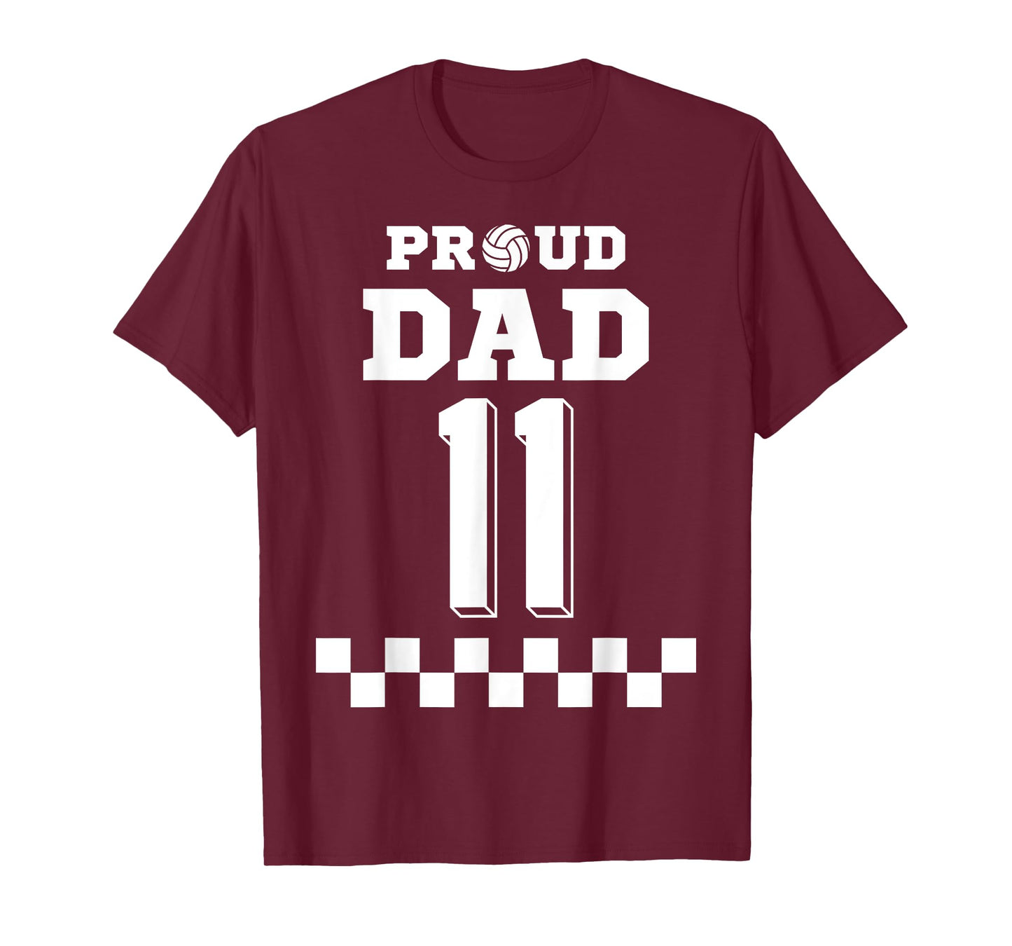 Volleyball Number 11 Eleven Custom Proud Dad Jersey T-Shirt